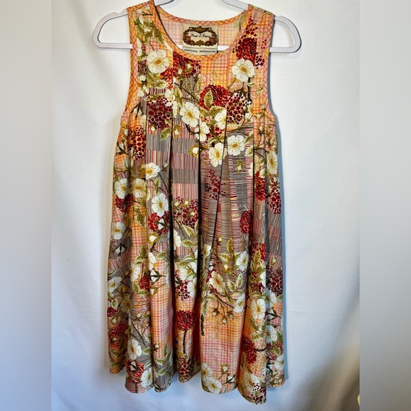 Anthropologie‎ Preeti Kapoor Women's Tesanee Floral Sleeveless Swing Dress Sz XS - Picture 5 of 11